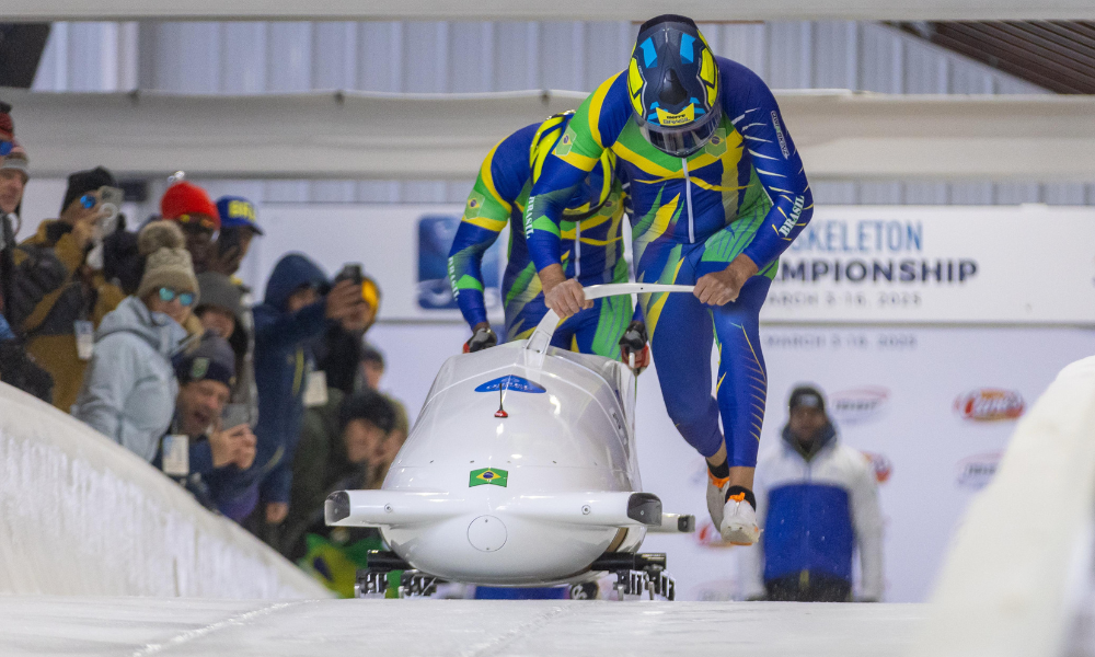 Edson Bindilatti e Edson Martins no Mundial de bobsled